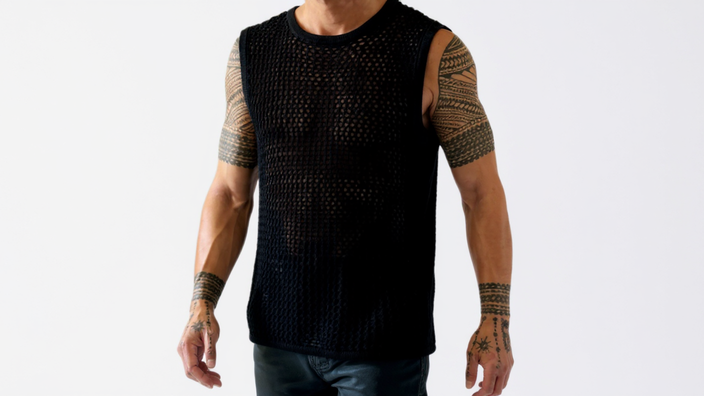 Open Knit Cotton Tank Top