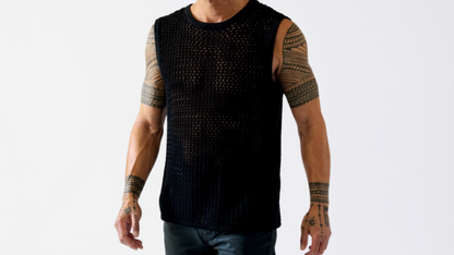 Open Knit Cotton Tank Top