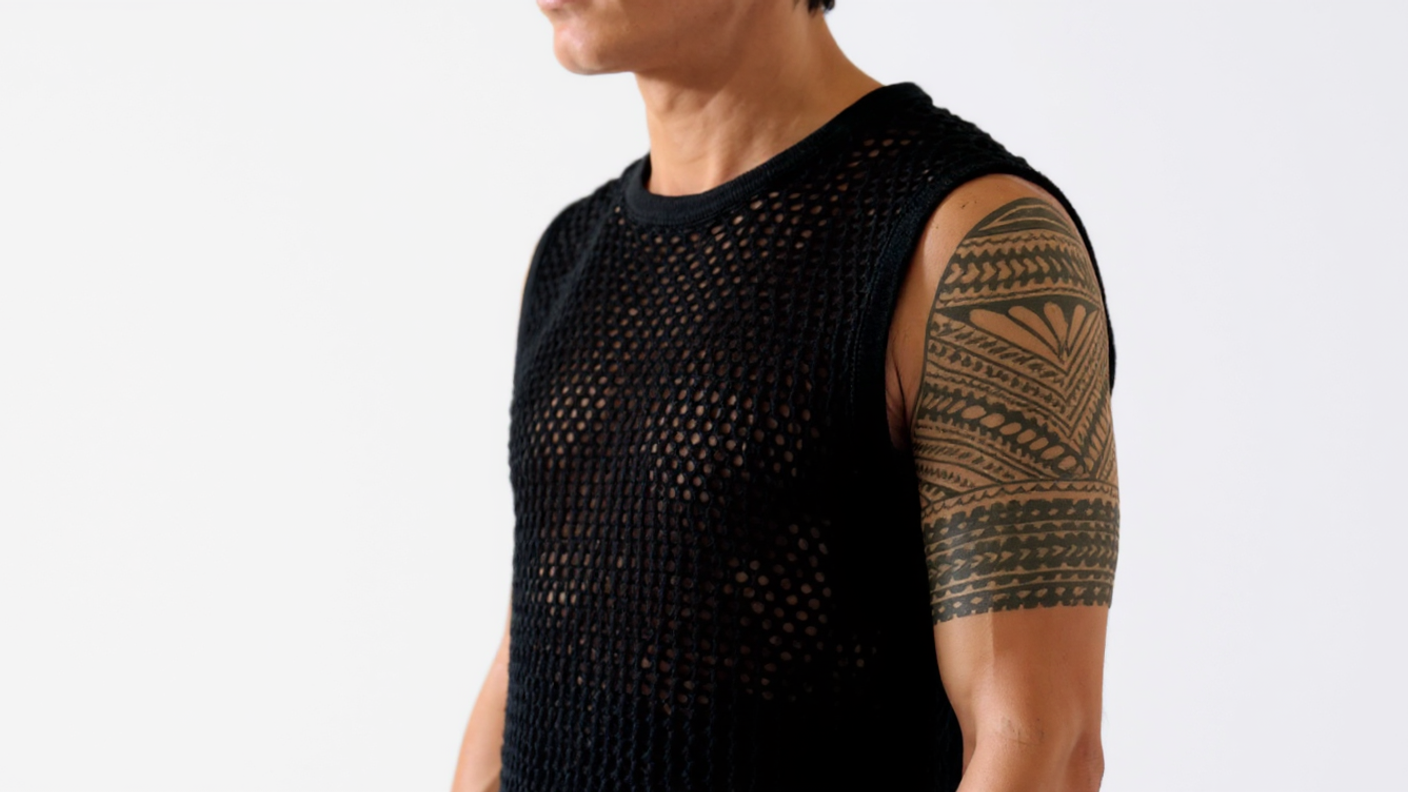 Open Knit Cotton Tank Top