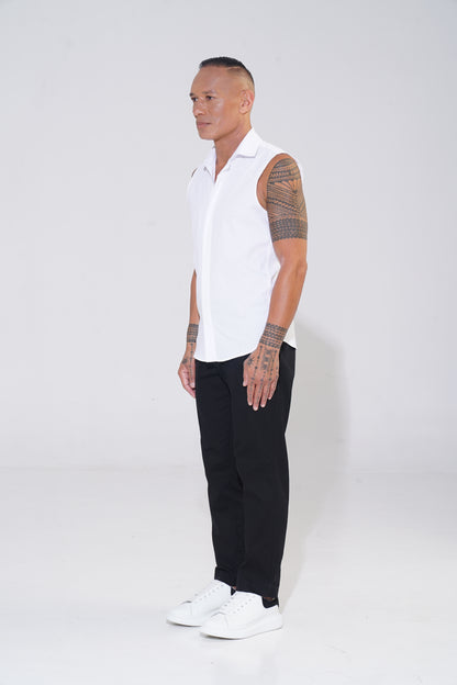 White Classic Sleeveless Shirt - ENDEMANN