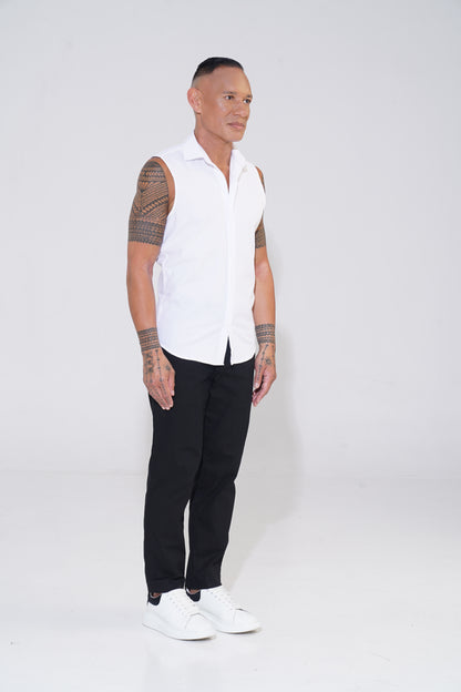 White Classic Sleeveless Shirt - ENDEMANN