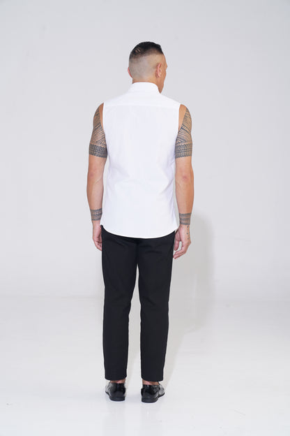 White Tailored Pintuck Tuxedo Shirt - ENDEMANN